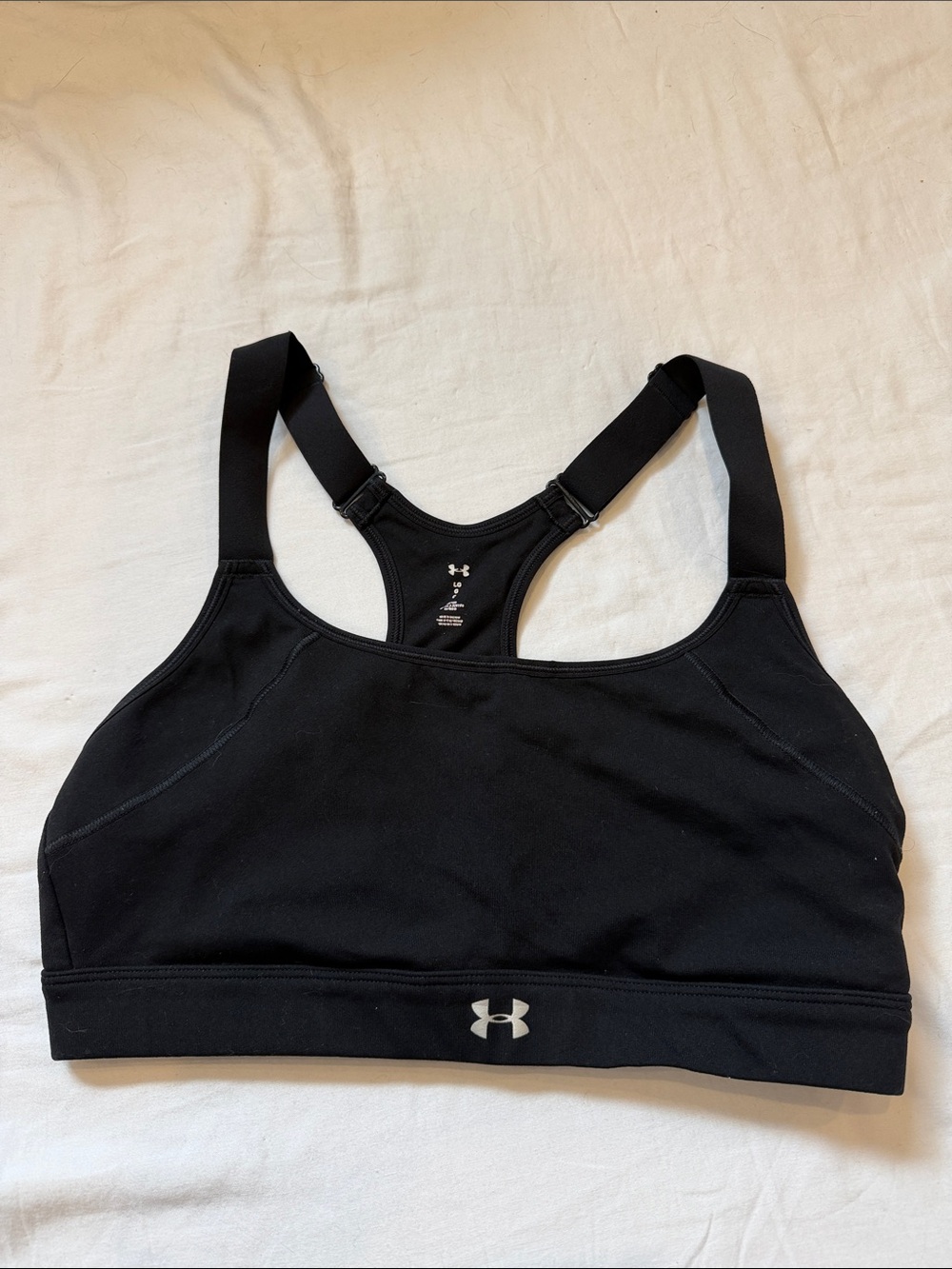 Under Armour Black Adjustable-Strap Racerback Sports Bra